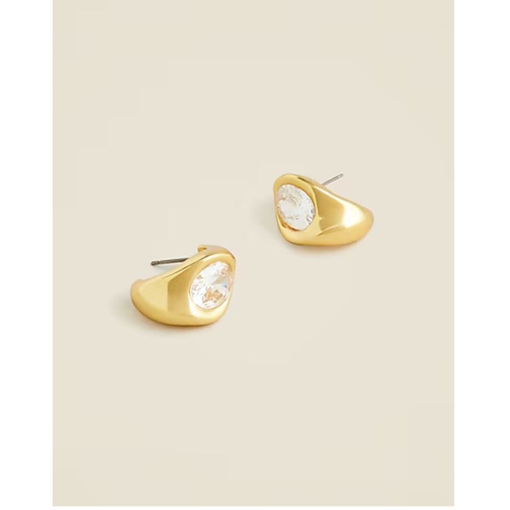 J.Crew NWT Sculpted crystal hoop earrings